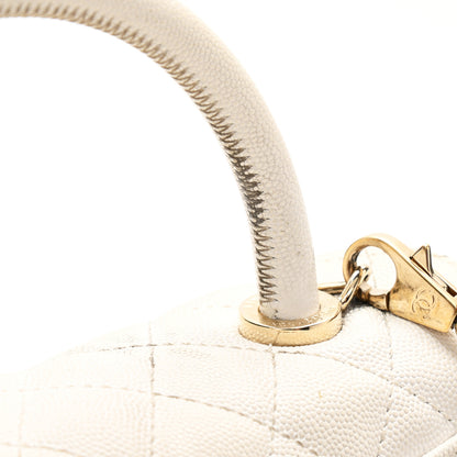 Chanel Caviar Quilted Small Coco Handle Flap White 17 of 21
