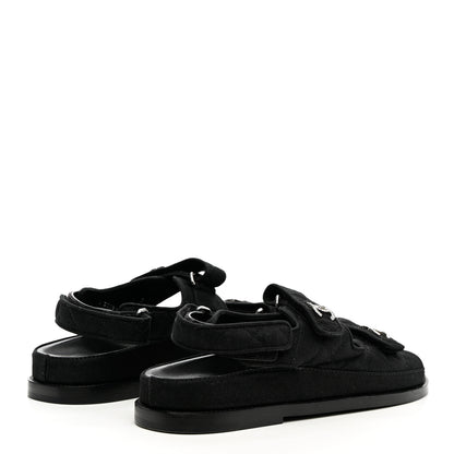 Chanel Mixed Fibers Velcro Dad Sandals 39 Black 4 of 12