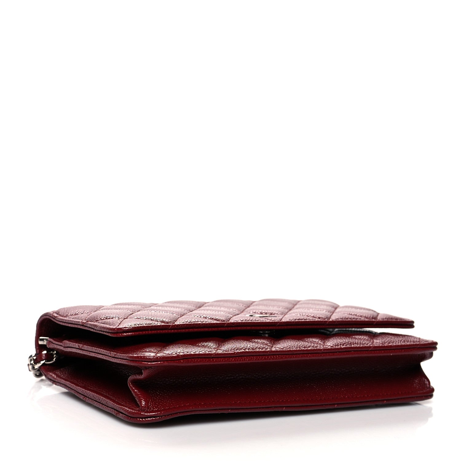 Chanel Caviar Quilted Wallet On Chain WOC Dark Red 4 of 11