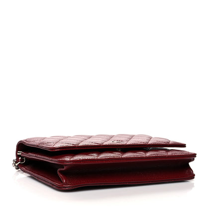 Chanel Caviar Quilted Wallet On Chain WOC Dark Red 4 of 11