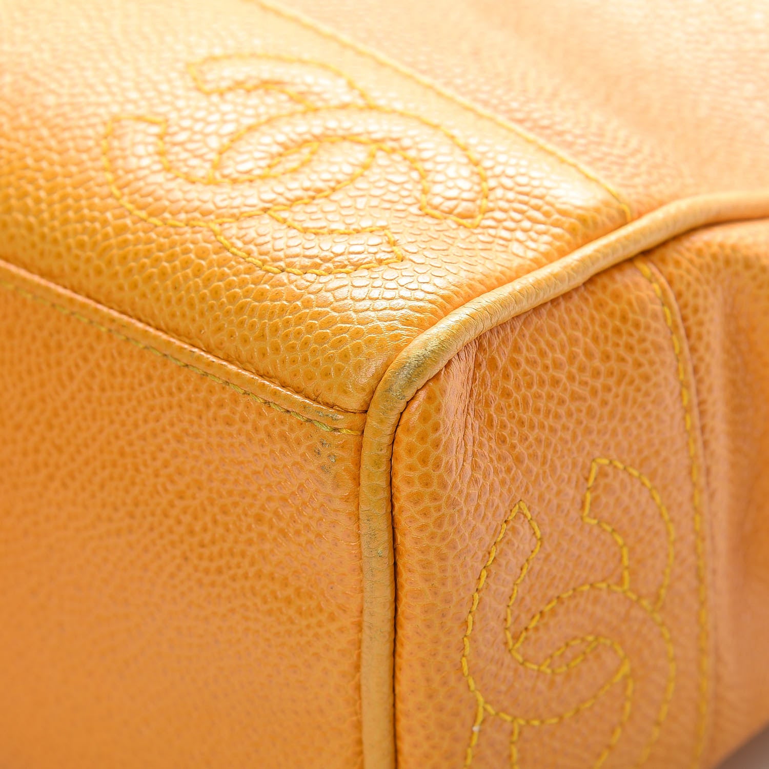 Chanel Caviar CC Shoulder Bag Yellow 10 of 18