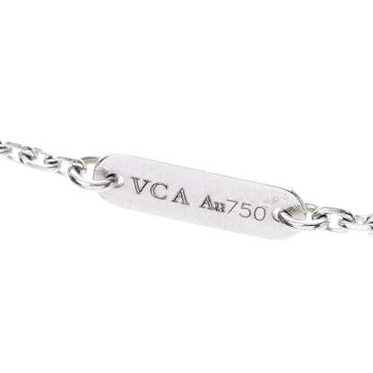 Van Cleef & Arpels 18K White Gold Chalcedony Vintage Alhambra Pendant Necklace 6 of 7