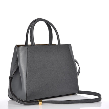 Fendi Vitello Elite Petite 2Jours Tote Grigio Grigio Chiaro 3 of 8