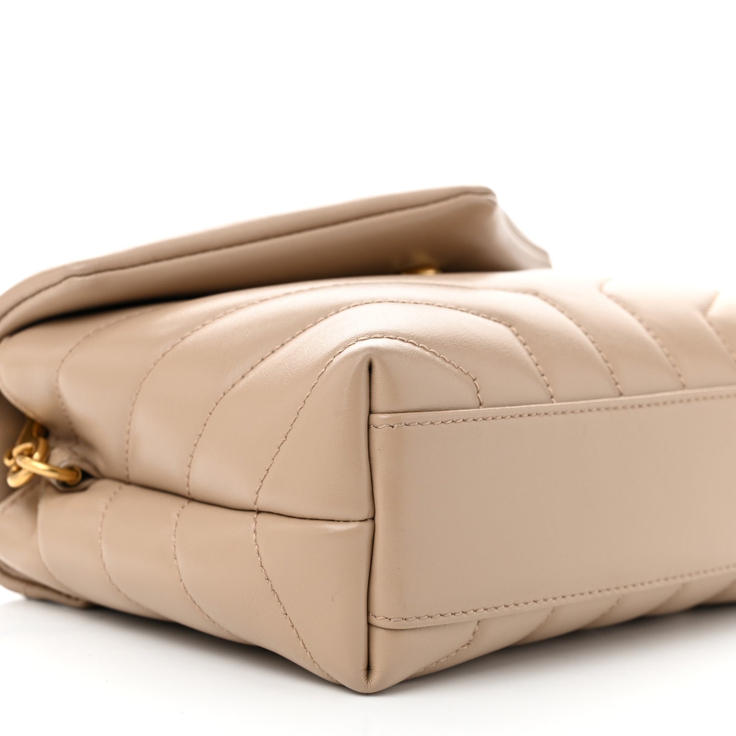 Calfskin Y Quilted Monogram Toy Loulou Crossbody Bag Dark Beige