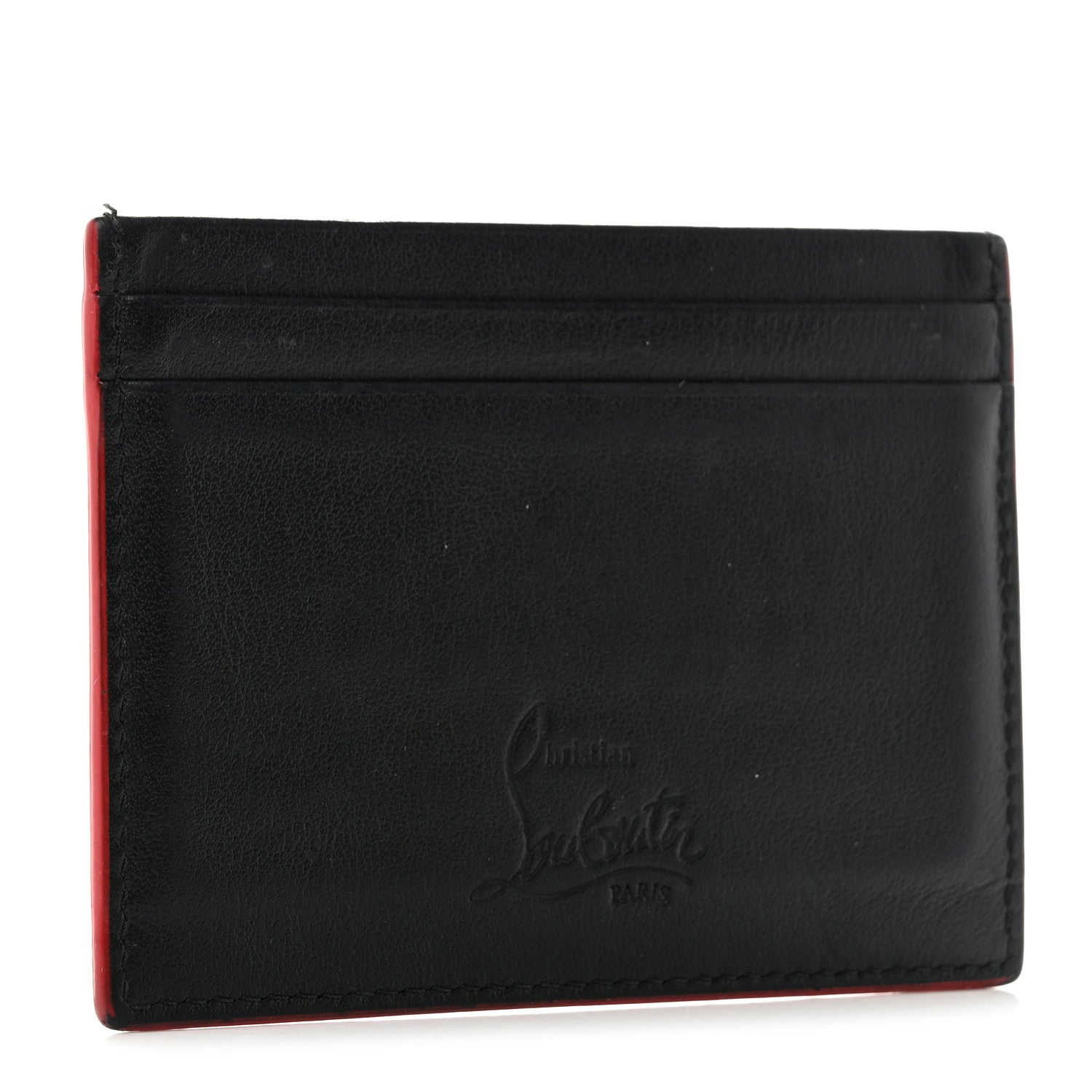 Christian Louboutin Calfskin Paris Spikes Kios Card Holder Black 3 of 13