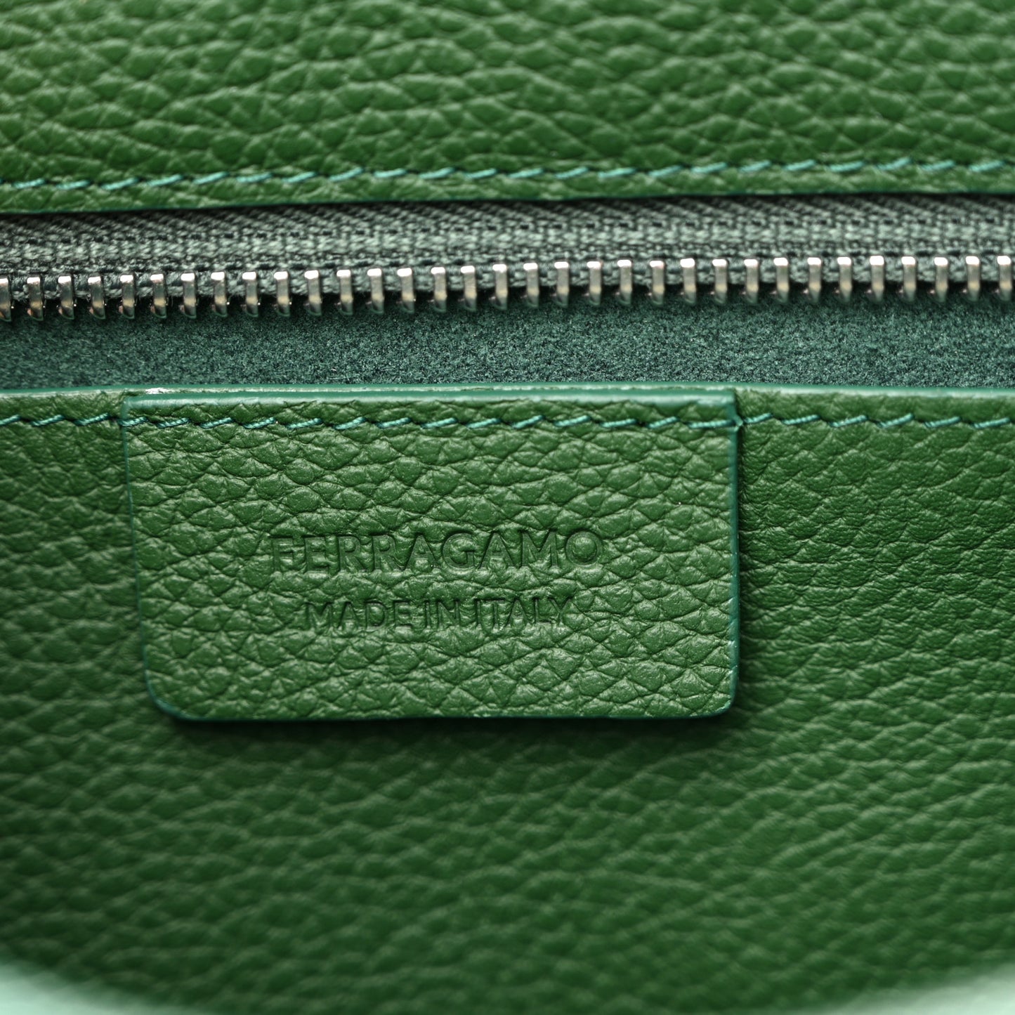 Grained Calfskin Belt Bag Forest Green