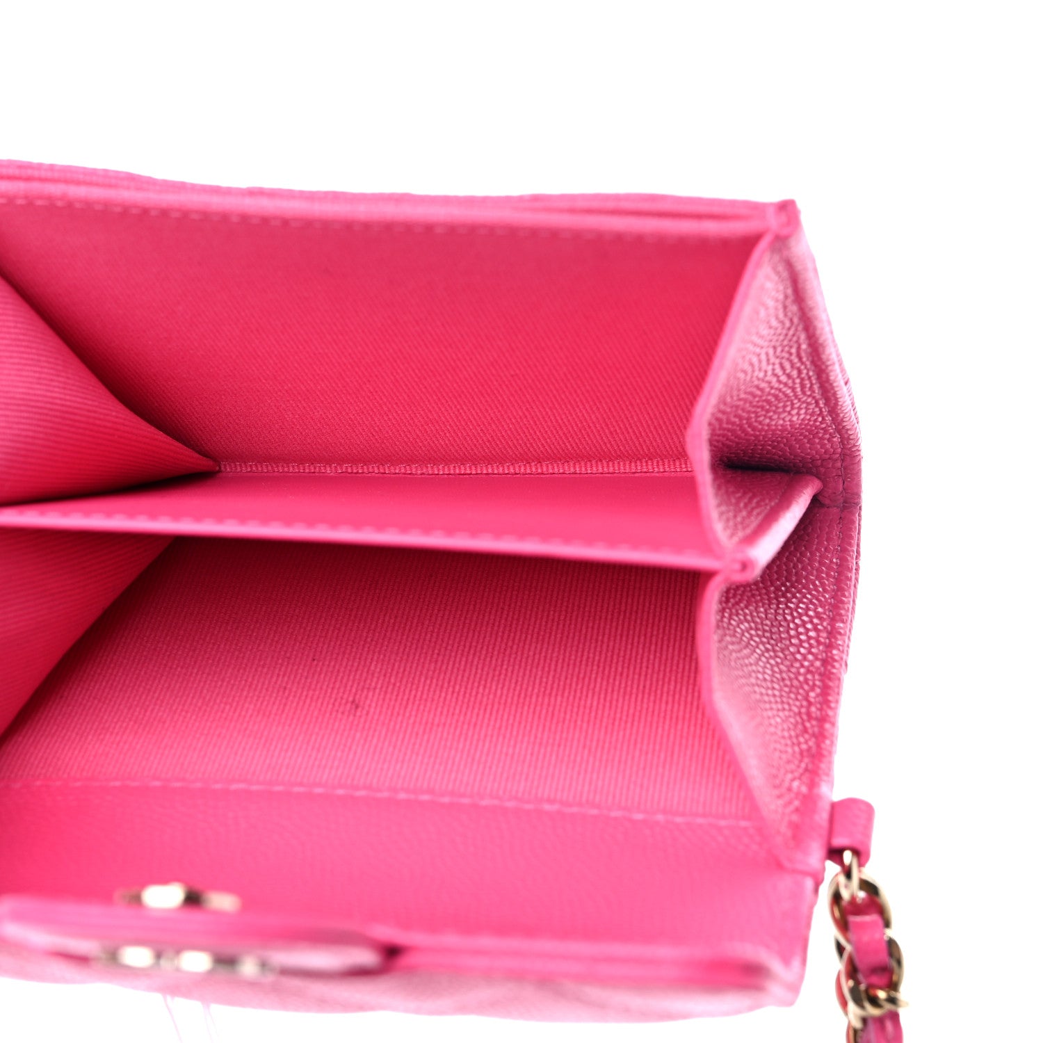 Chanel Caviar Quilted Flap Card Holder Chain Wristlet Rose 5 of 8