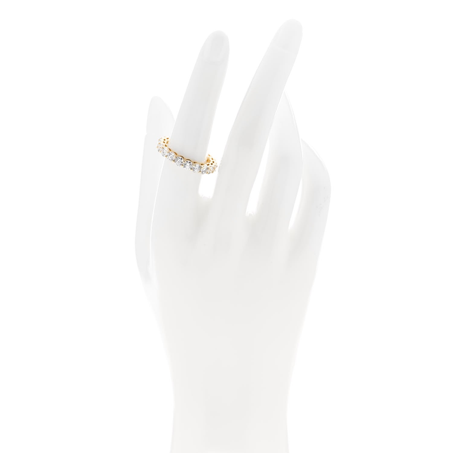 Tiffany 18K Yellow Gold Diamond 3.7mm Embrace Eternity Band Ring 54 7 2 of 5