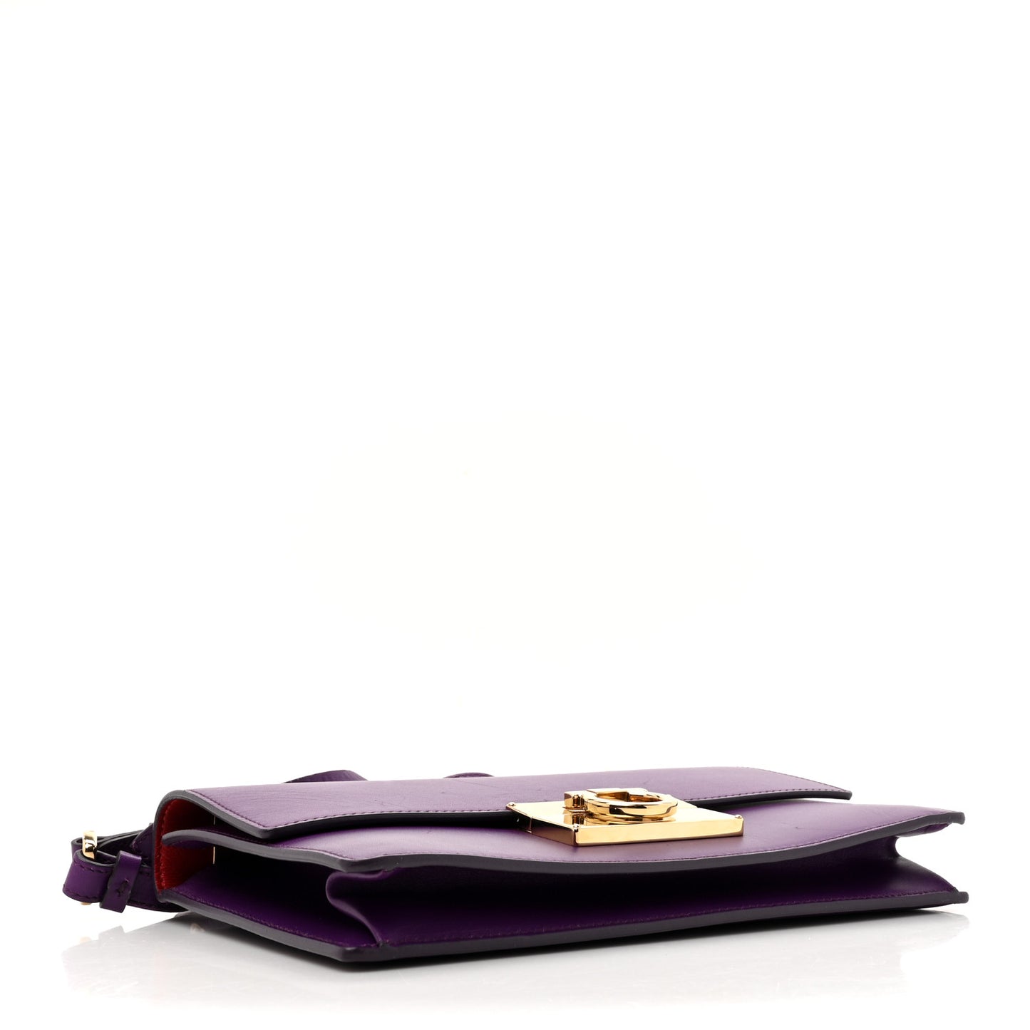 Smooth Calfskin Medium Aileen Gancio Lock Shoulder Bag Grape Rosso