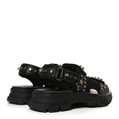 Gucci Nappa Mesh Studded Mens Aguru Sandals 11 Black 4 of 12