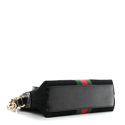 Gucci Suede Patent Web GG Small Ophidia Dome Shoulder Bag Black 4 of 11