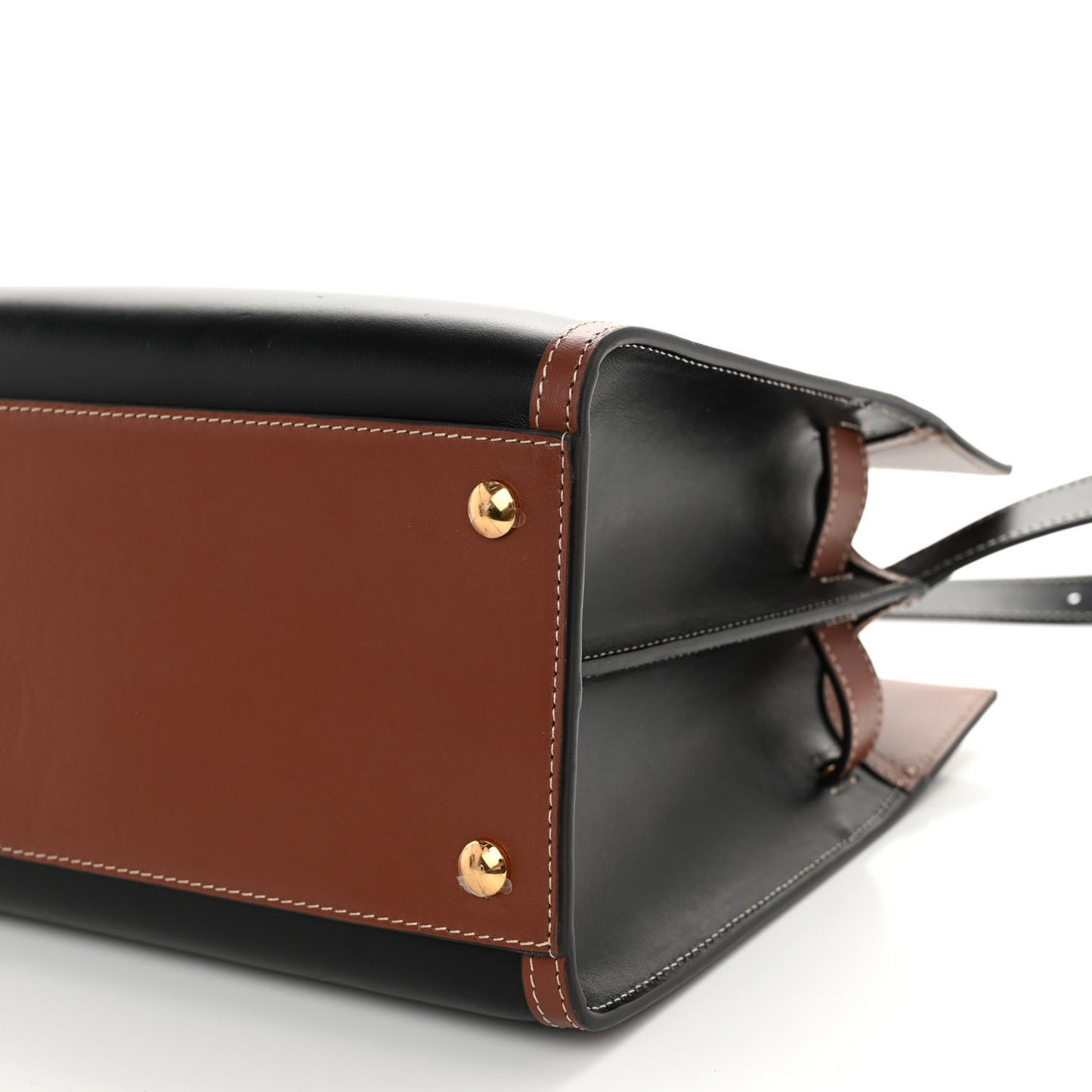 Calfskin Vintage Check Small Two Handle Title Bag Black