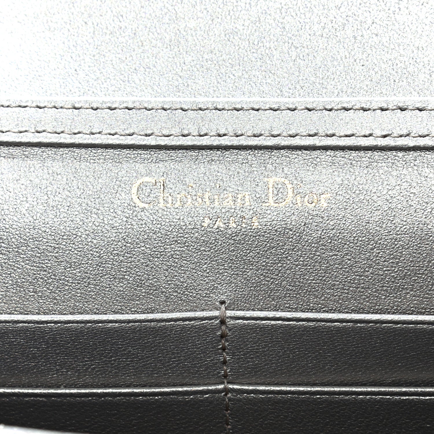 Christian Dior Metallic Grained Calfskin Diorama Wallet on Chain Pouch Light Gold 5 of 8