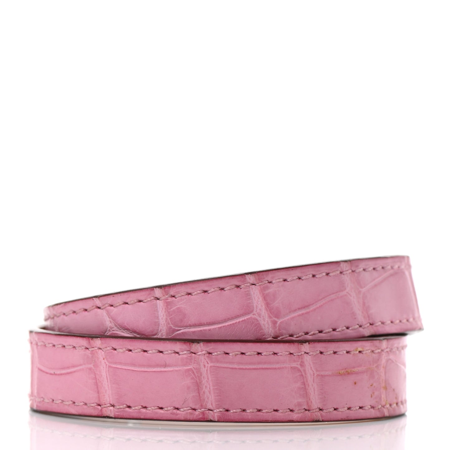 Matte Alligator Kelly Double Tour Bracelet T3 5P Pink