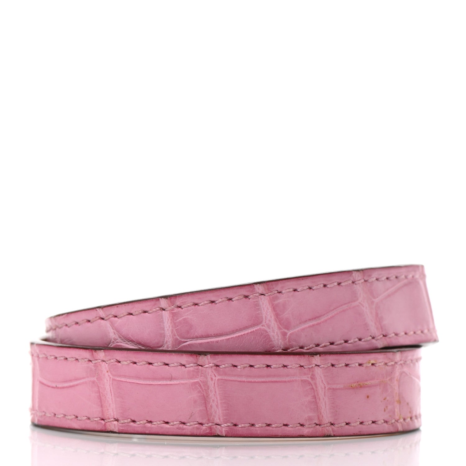 Hermes Matte Alligator Kelly Double Tour Bracelet T3 5P Pink 3 of 6