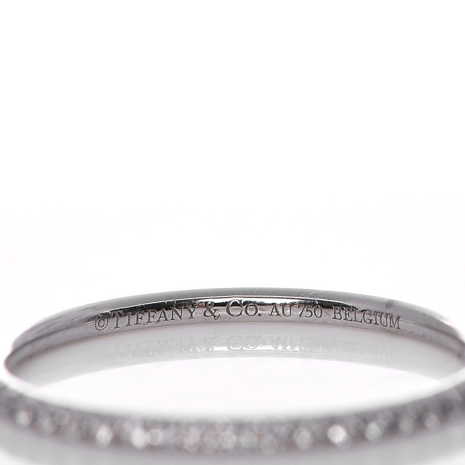 Tiffany 18K White Gold Diamond Metro Ring 8 3 of 4