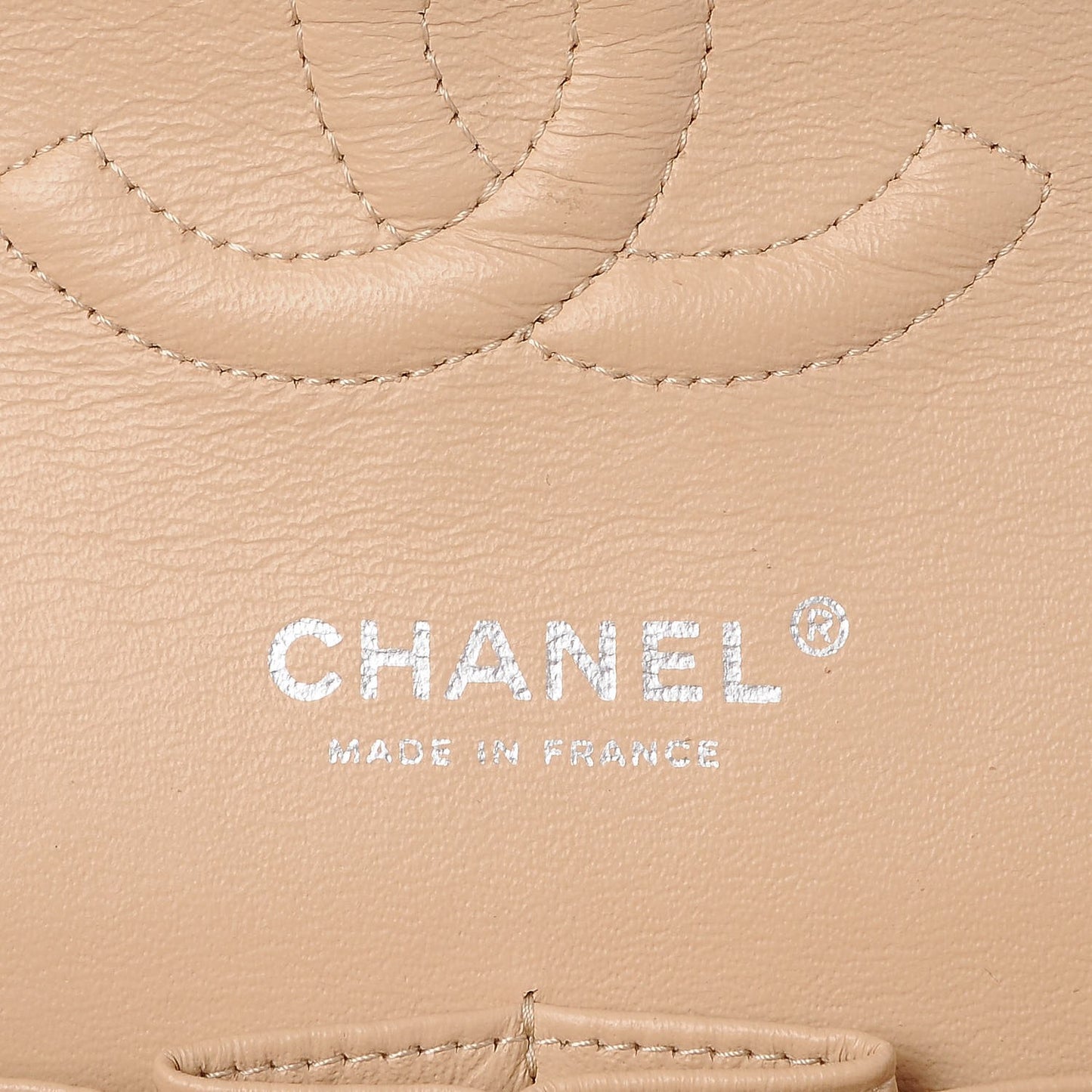 Caviar Quilted Medium Double Flap Beige Clair