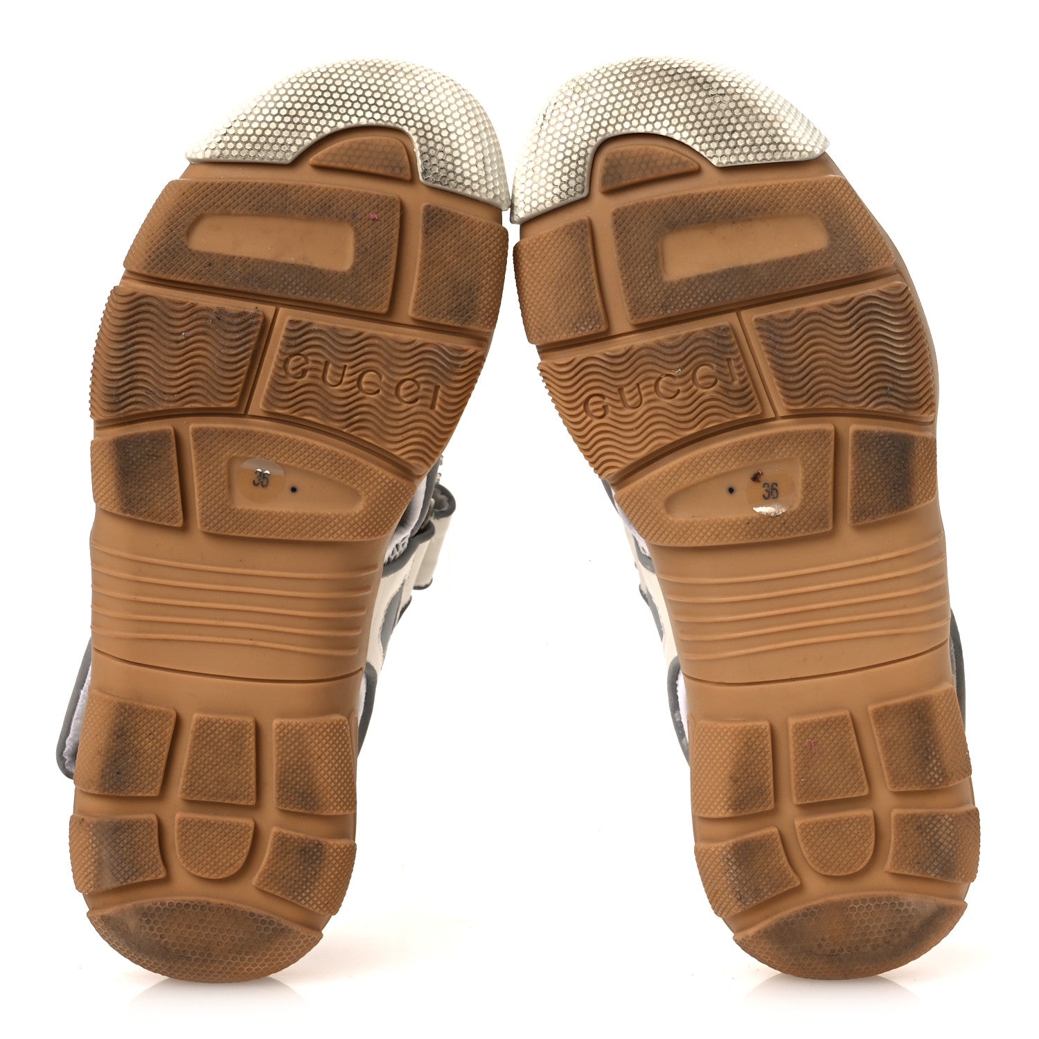 Gucci Mesh Fabric Tinsel Sport Sandals 36 White Silver 7 of 13