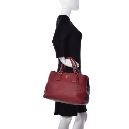 Prada Vitello Shopping Tote Rubino 3 of 9