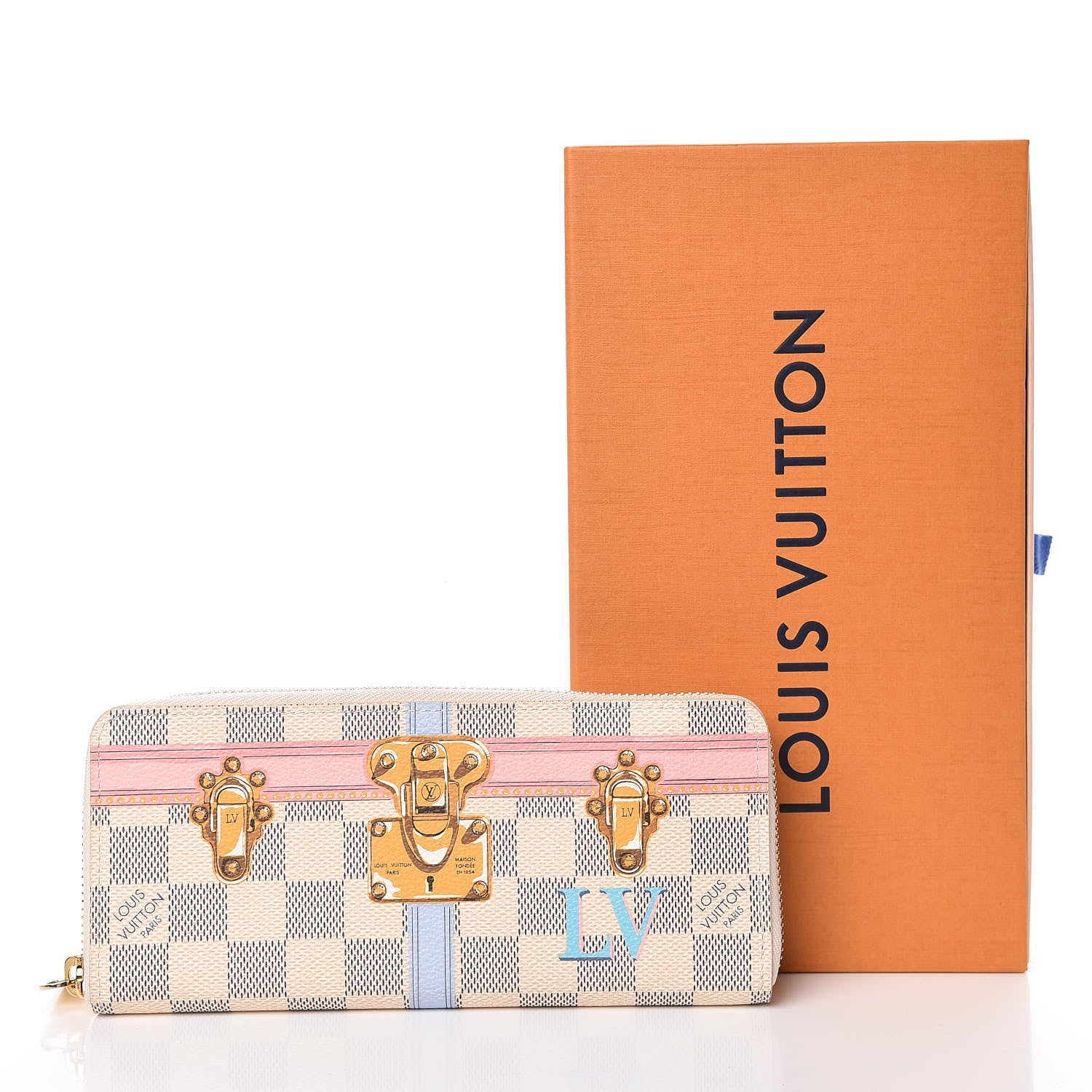 Louis Vuitton Damier Azur Summer Trunks Clemence Wallet 8 of 8