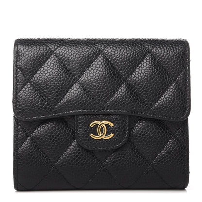 Chanel Caviar Quilted Compact Flap Wallet Black 1 of 8