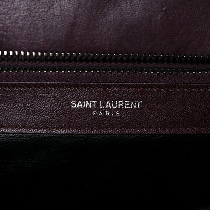 Saint Laurent Sheepskin Matelasse Chevron Large Monogram Satchel Amaranto 6 of 24
