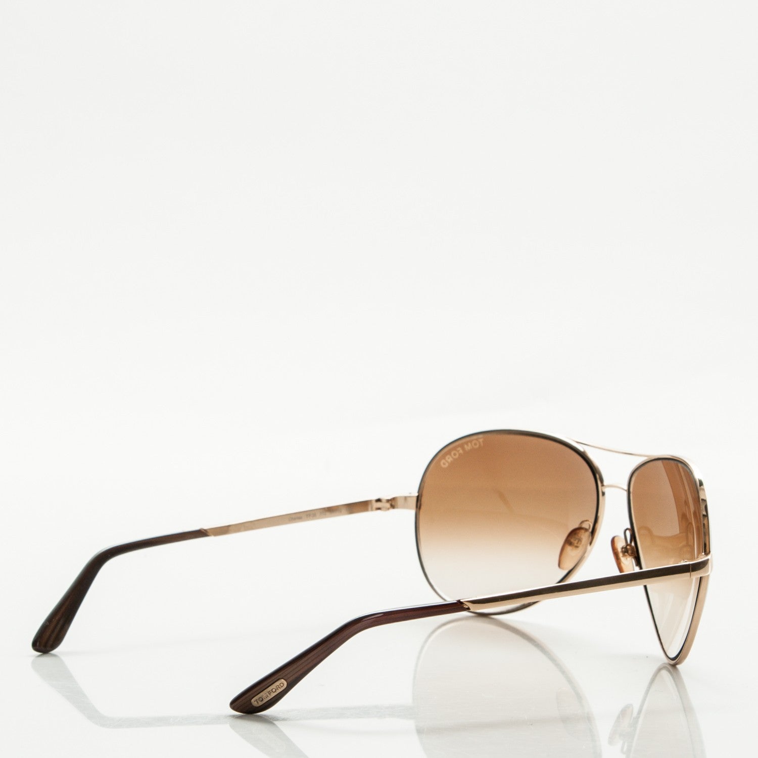 Tom Ford Metal Charles Aviator Sunglasses TF35 Gold 3 of 5
