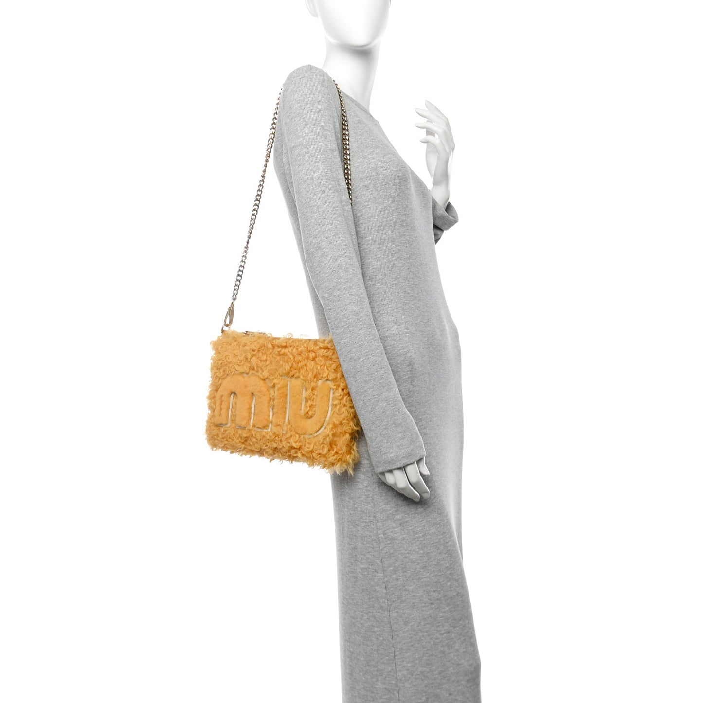 Montone Shearling Logo Crossbody Topazio