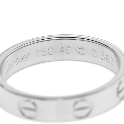 Cartier 18K White Gold 3.5mm LOVE Wedding Band Ring 49 4.75 4 of 5
