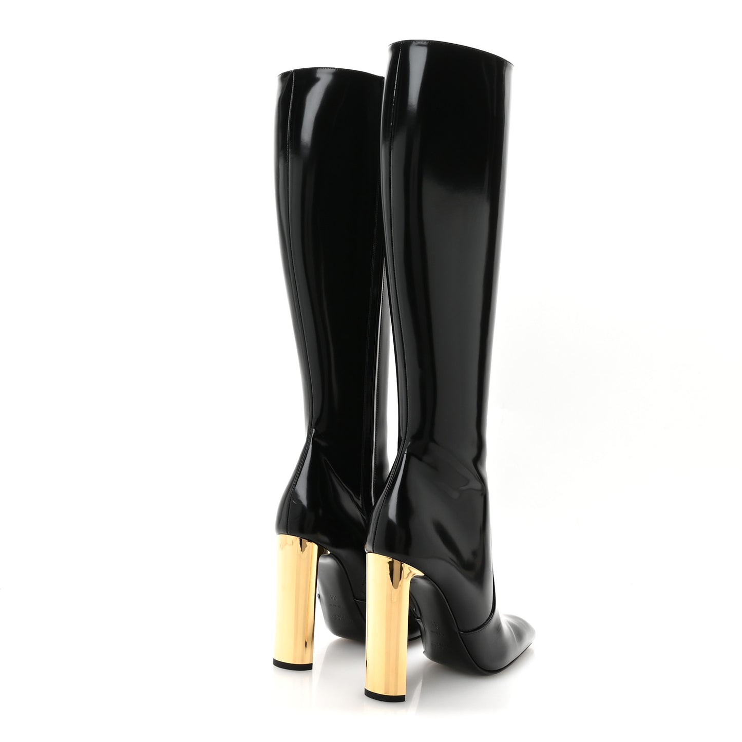 Glazed Calfskin Auteuil 105mm Zip Boots 38 Black