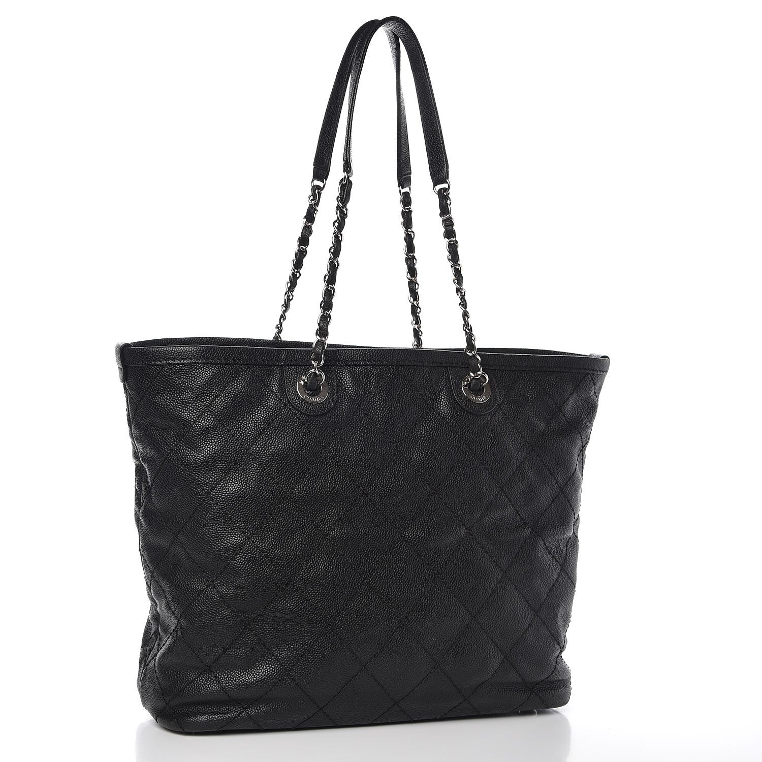 Chanel Grained Calfskin Quilted Small Daily Shopping Tote Black 4 of 23