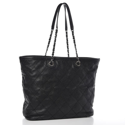 Chanel Grained Calfskin Quilted Small Daily Shopping Tote Black 4 of 23
