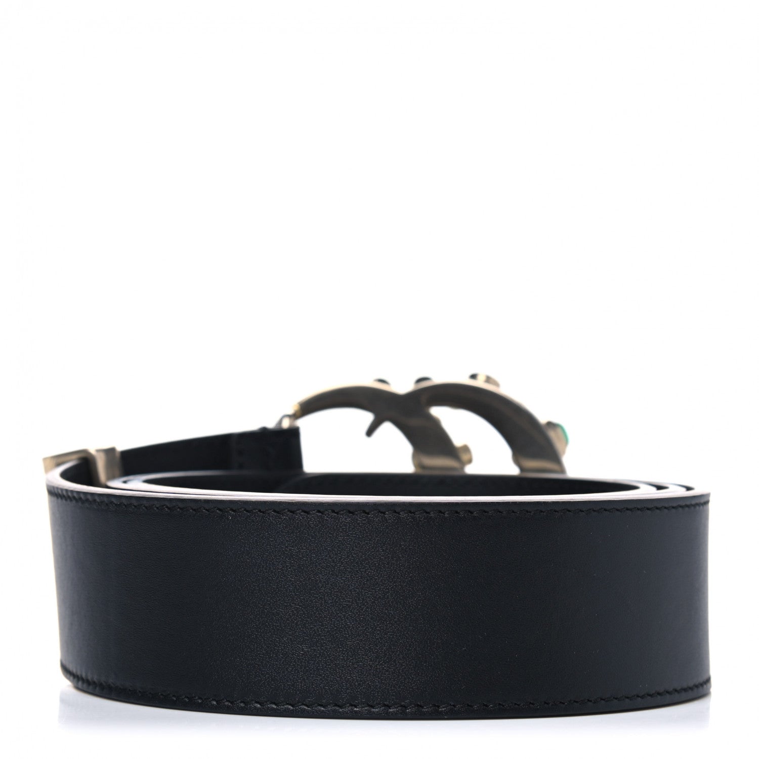 Gucci Calfskin Ceramic Glass Double G 40mm Belt 100 40 Black Multicolor 2 of 5