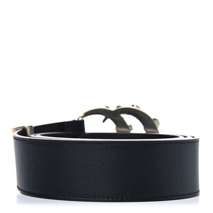 Gucci Calfskin Ceramic Glass Double G 40mm Belt 100 40 Black Multicolor 2 of 5