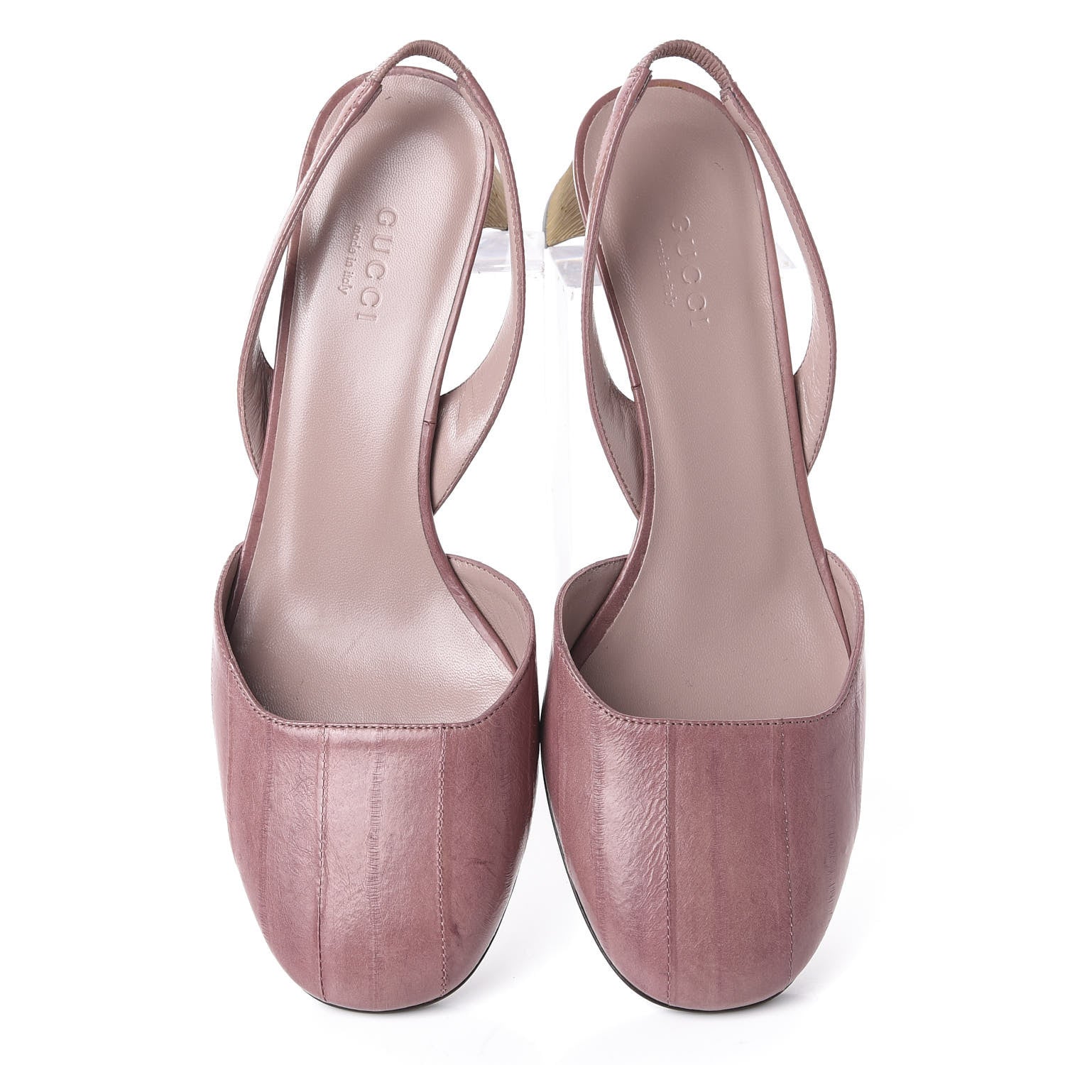 Gucci Eel Arielle Round Toe Pumps 36.5 Rose Bud 5 of 11