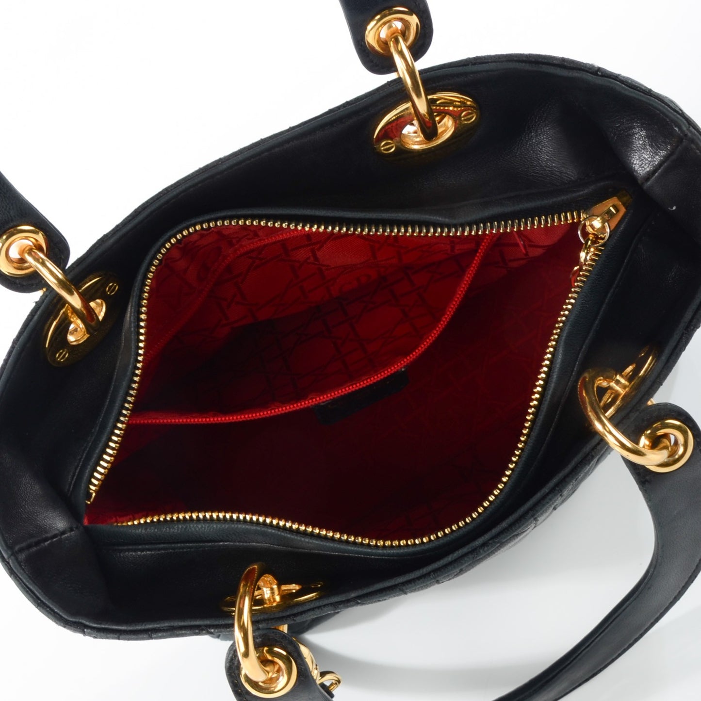 Lambskin Cannage Medium Lady Dior Black