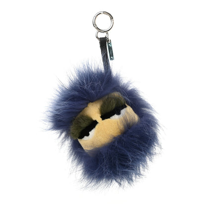 Fendi Fox Mink Rabbit Fur Vitello Flamingo Kooky Monster Bag Bug Charm Cassis Black Multicolor 1 of 3