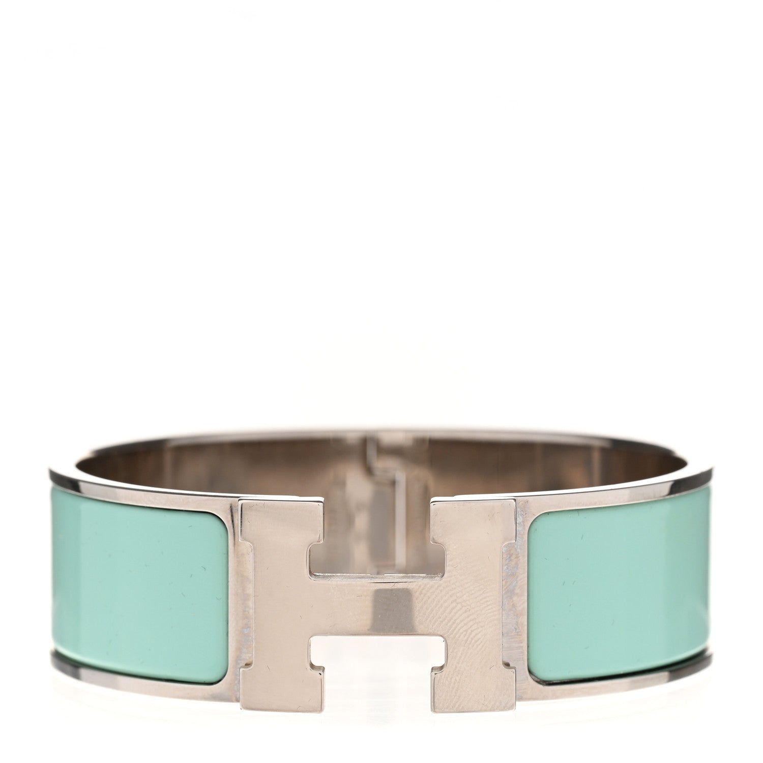 Hermes Enamel Wide Clic Clac H Bracelet GM Lagon 1 of 5