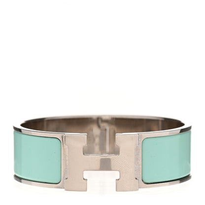 Hermes Enamel Wide Clic Clac H Bracelet GM Lagon 1 of 5