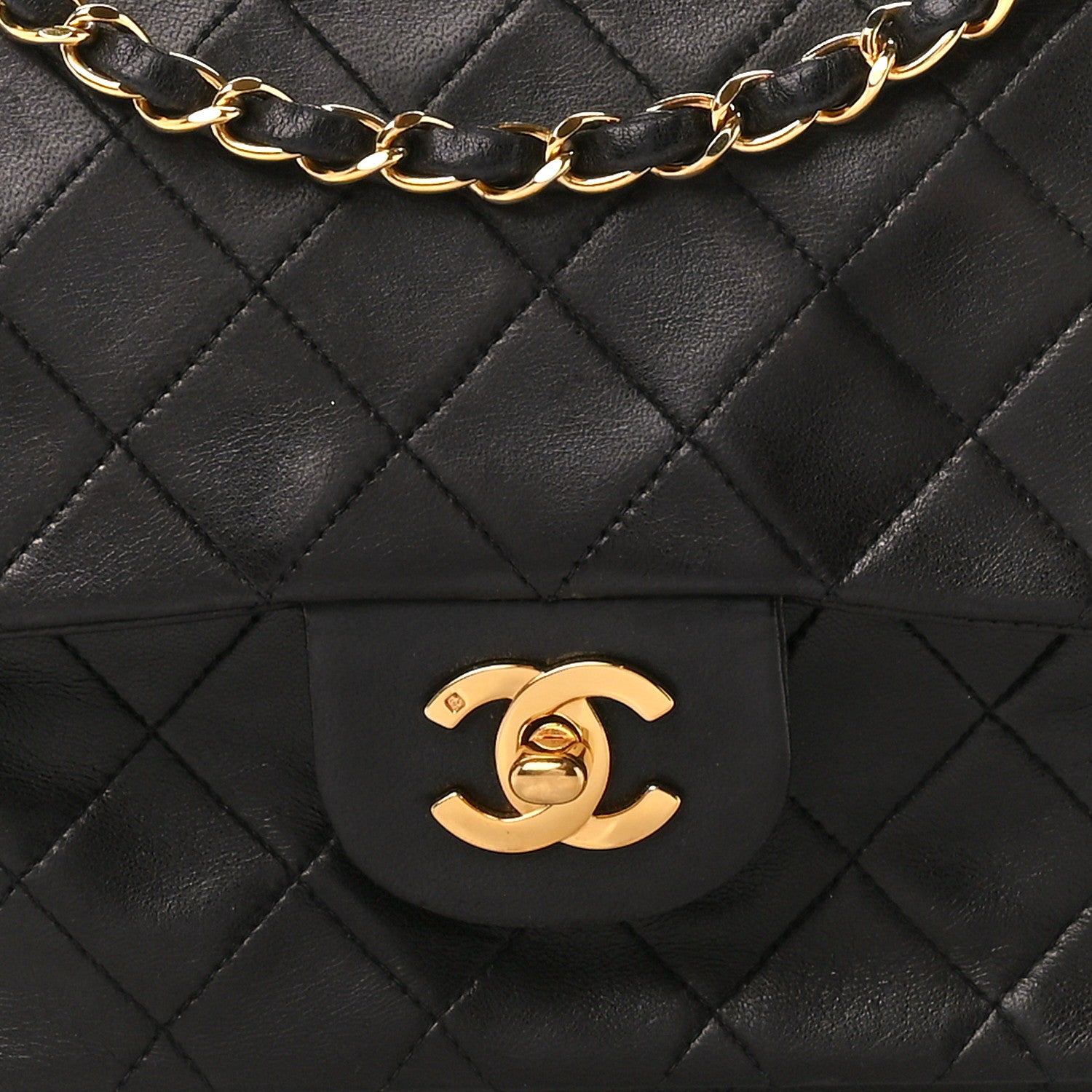 Chanel Lambskin Quilted Medium Double Flap Black 9 of 13