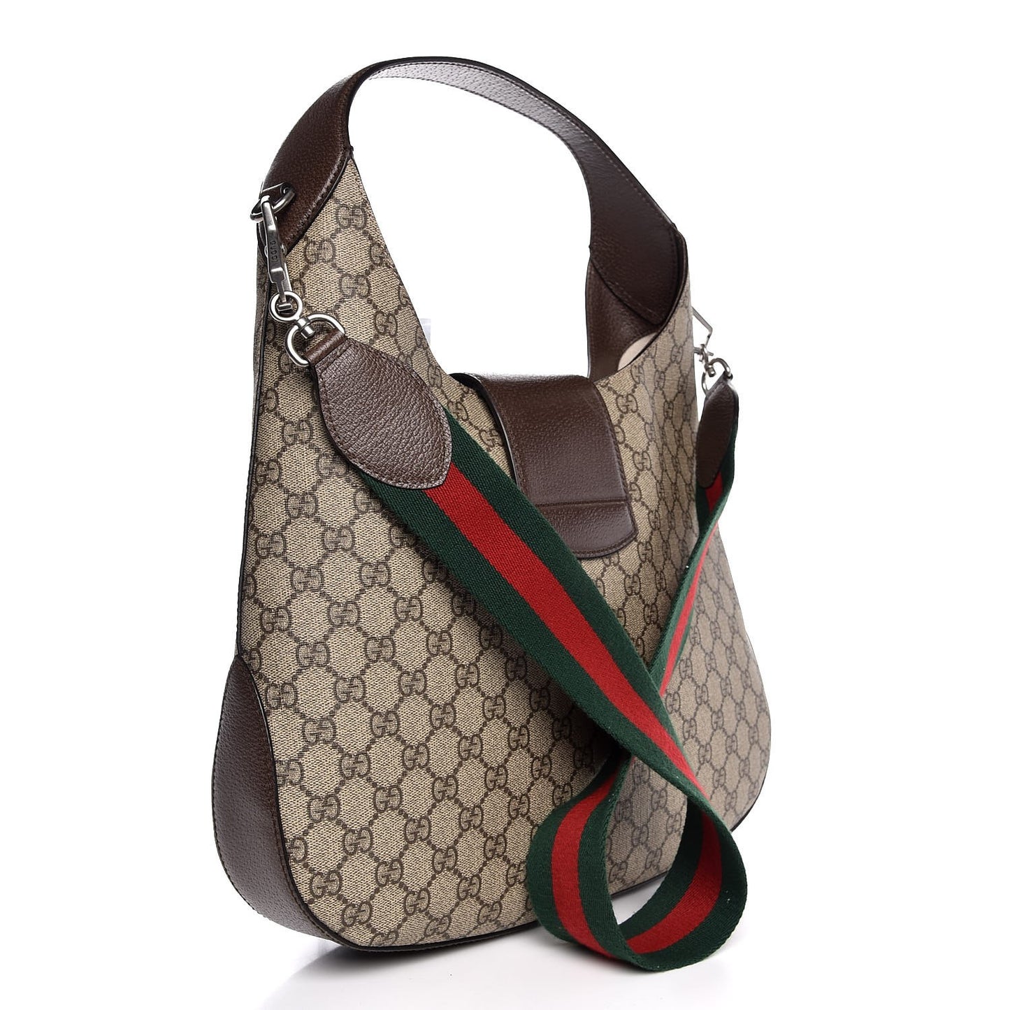 GG Supreme Monogram Web Medium Dionysus Hobo Brown