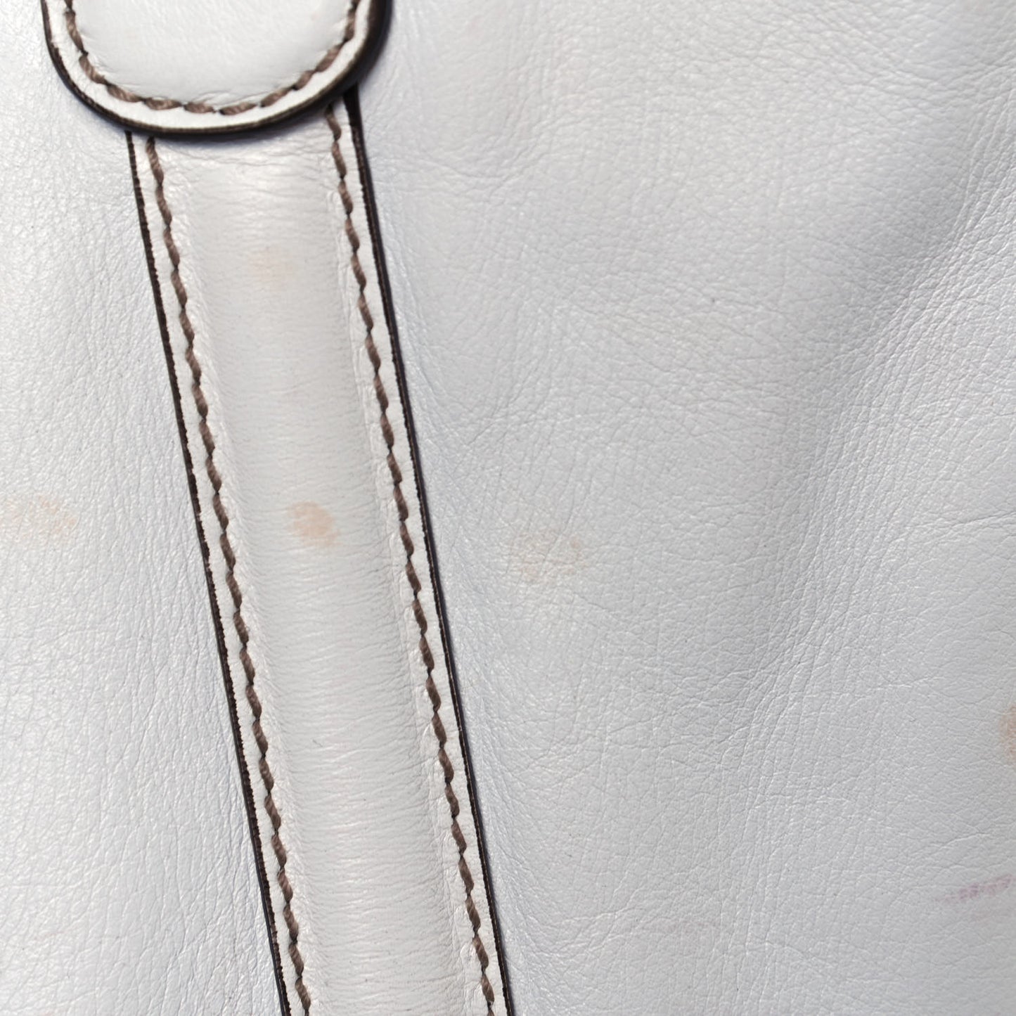 Calfskin Large Britt Shoulder Bag Off White