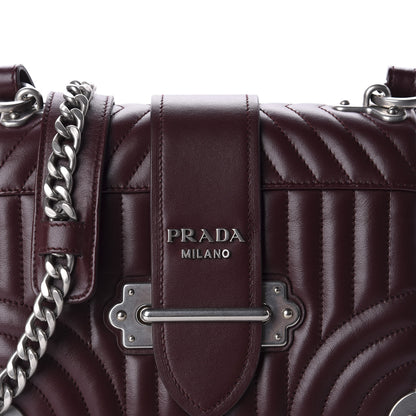 Prada Soft Calfskin Impunture Diagramme Cahier Bag Granato 9 of 9