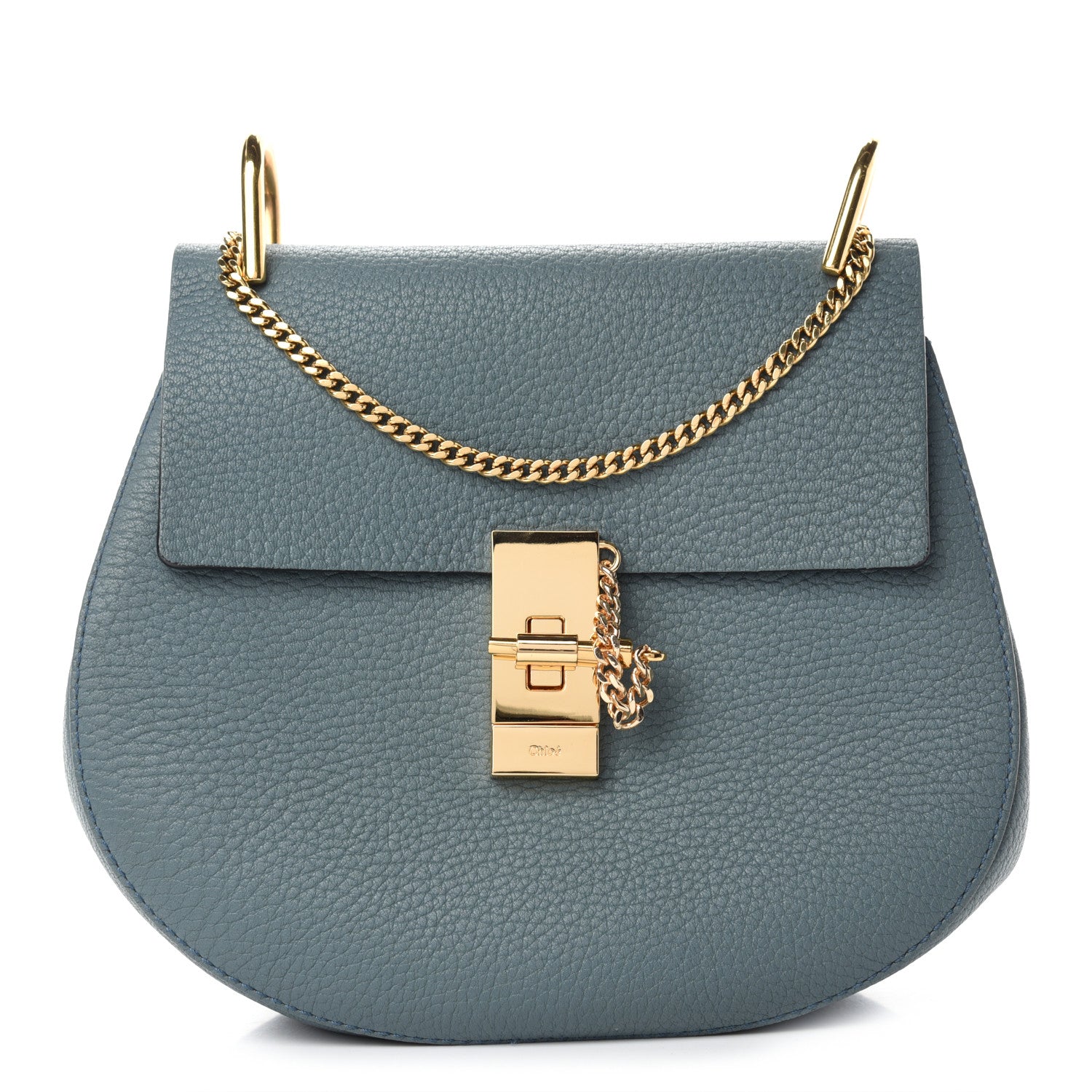 Chloe Grained Lambskin Drew Shoulder Bag Cloudy Blue 1 of 10