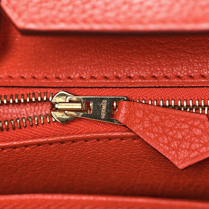 Hermes Taurillon Clemence Birkin 25 Feu 20 of 34