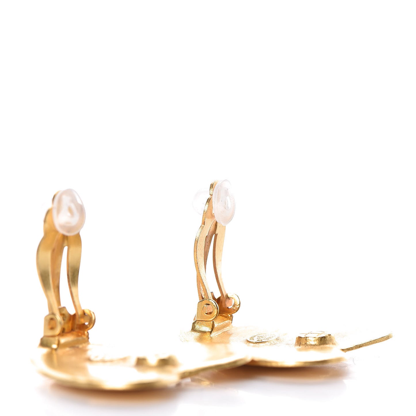 CC Heart Clip On Earrings Gold