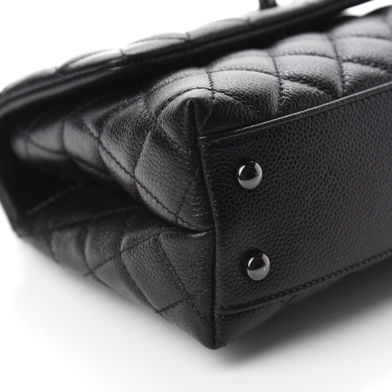 Chanel Iridescent Caviar Quilted Mini Coco Handle Flap So Black 6 of 13