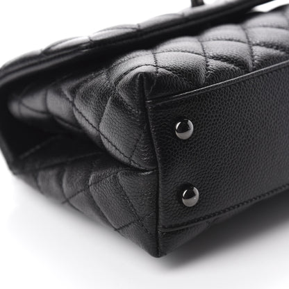 Chanel Iridescent Caviar Quilted Mini Coco Handle Flap So Black 6 of 13