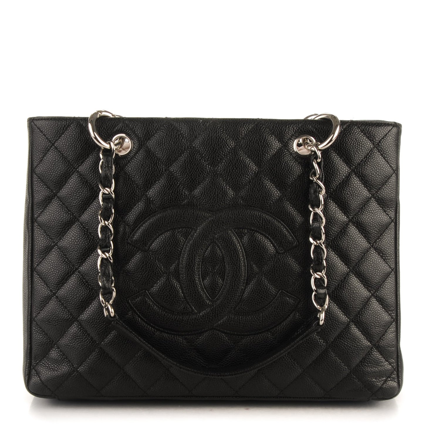 Caviar Quilted Grand Shopping Tote GST Black