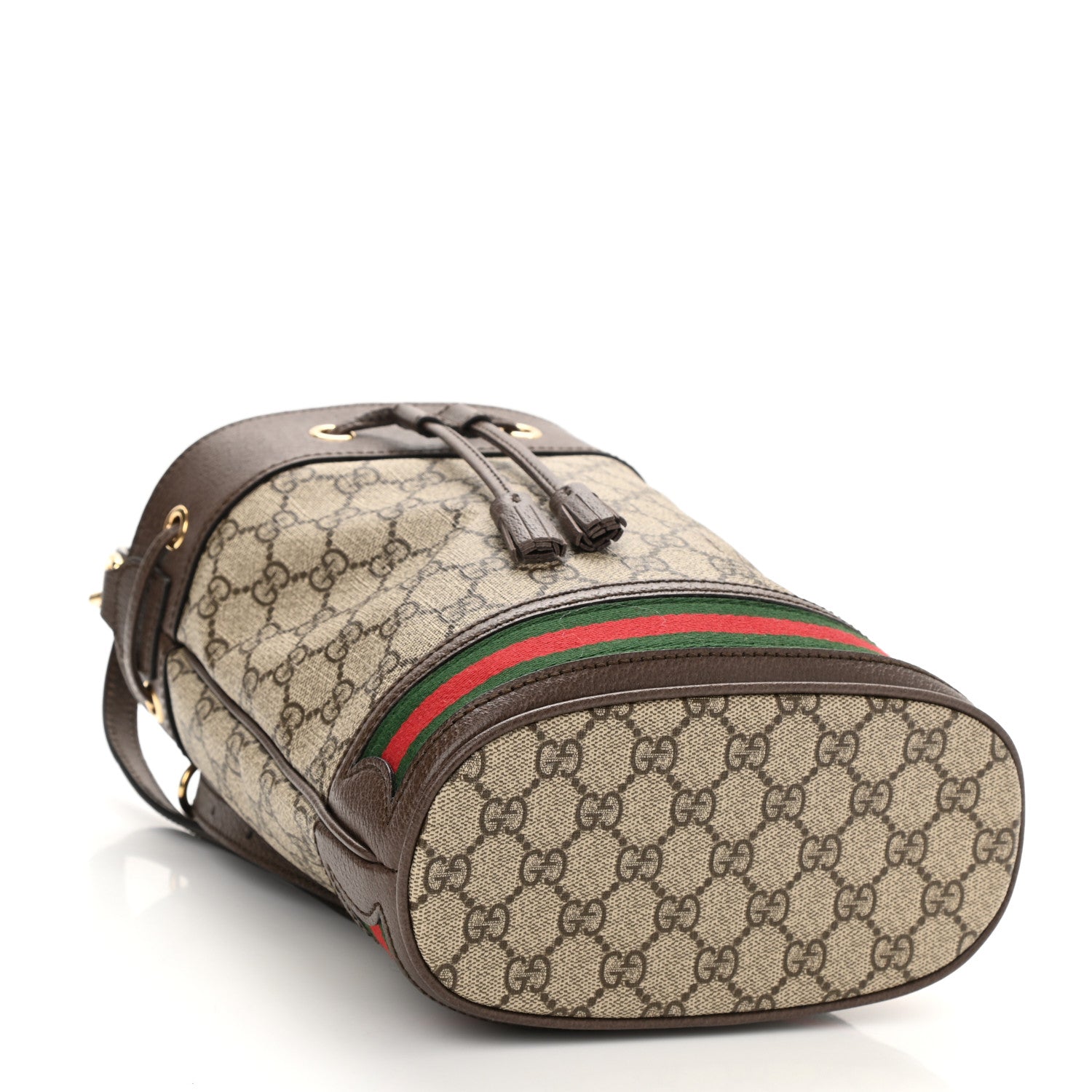 Gucci GG Supreme Monogram Web Small Ophidia Bucket Bag Brown 3 of 7